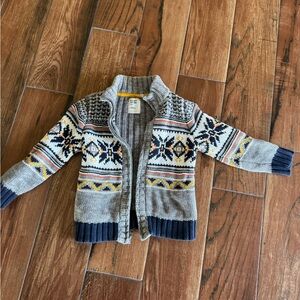 Zip up fair isle sweater